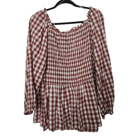 St. John's Bay Women's Gingham Long Sleeve Smocked Size 3X - Picture 2 of 8